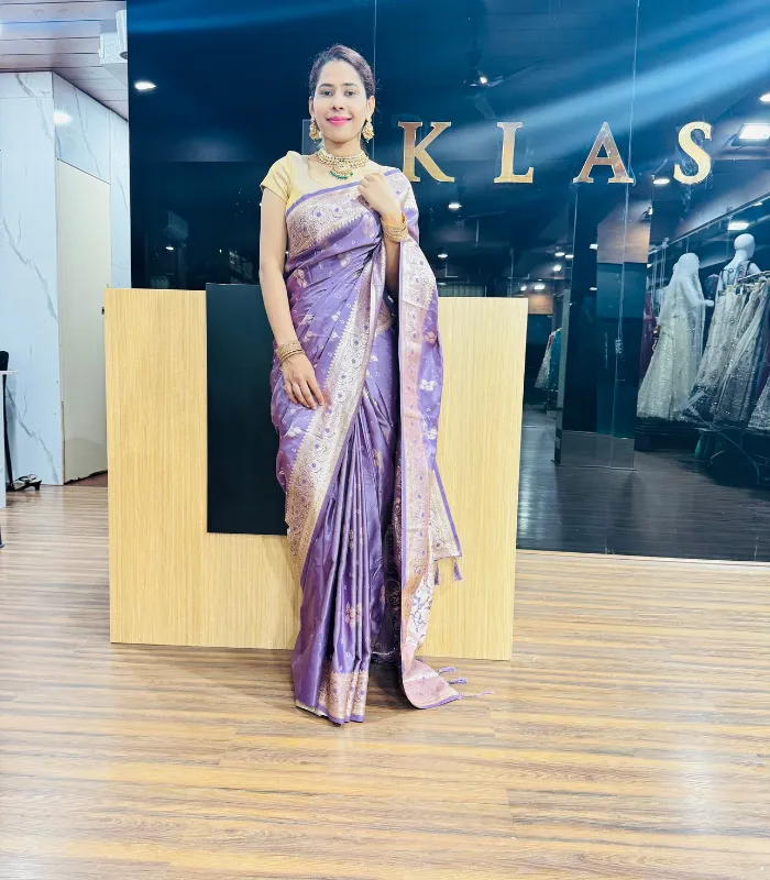 1 Lite purple pattu saree - Image 1