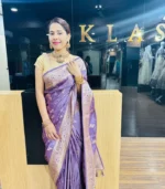 Lite purple pattu saree - Image 3
