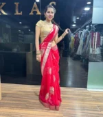 Red Fancy Silk Saree - Image 3