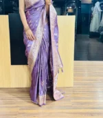 Lite purple pattu saree - Image 4