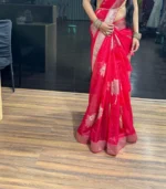 Red Fancy Silk Saree - Image 4