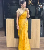 Yellow  Fancy Saree - Image 4