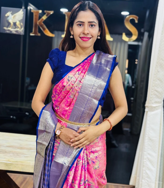 6 Meenakaari Silk Saree - Image 1