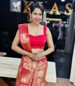 Sunset Orange Kanchipuram Silk Saree