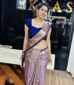 Royal Lavender Kanchipuram Silk Saree - Image 4