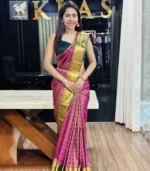 Rani Pink Kanchipuram Silk Saree - Image 6