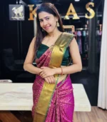 Rani Pink Kanchipuram Silk Saree - Image 3