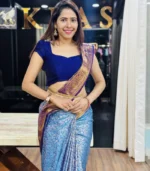 Sky Blue Kanchipuram Silk Saree