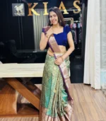 Mint Green Kanchipuram Silk Saree - Image 5